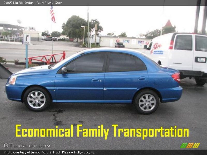 Rally Blue / Gray 2005 Kia Rio Sedan