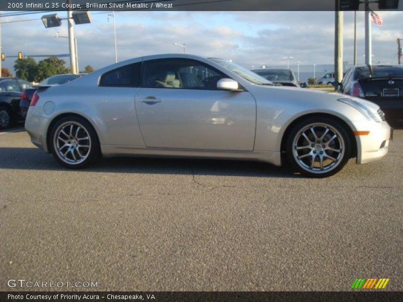 Brilliant Silver Metallic / Wheat 2005 Infiniti G 35 Coupe