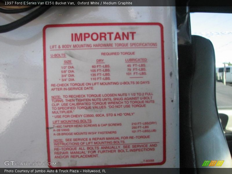 Oxford White / Medium Graphite 1997 Ford E Series Van E350 Bucket Van