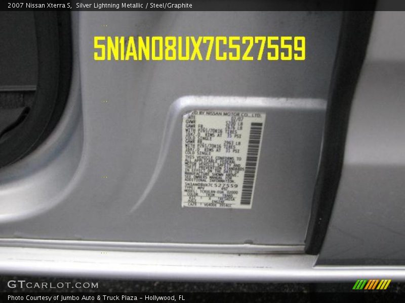Silver Lightning Metallic / Steel/Graphite 2007 Nissan Xterra S