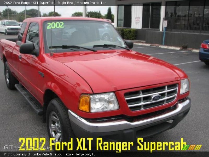 Bright Red / Medium Prairie Tan 2002 Ford Ranger XLT SuperCab