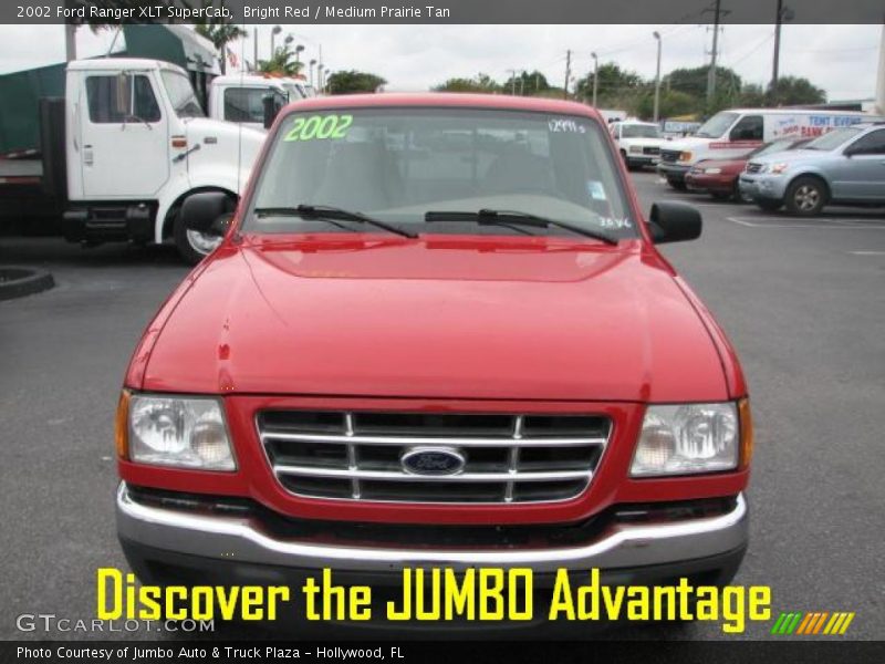 Bright Red / Medium Prairie Tan 2002 Ford Ranger XLT SuperCab