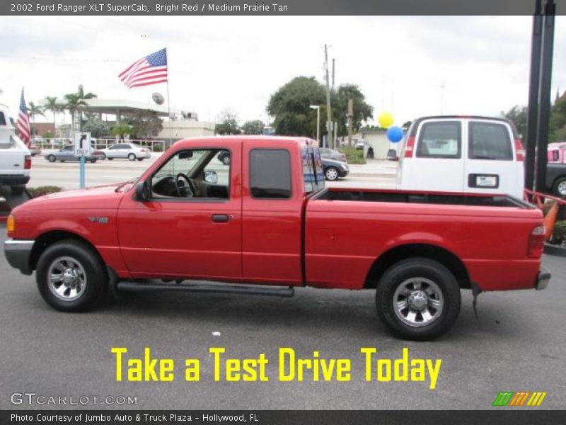 Bright Red / Medium Prairie Tan 2002 Ford Ranger XLT SuperCab