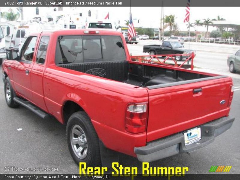Bright Red / Medium Prairie Tan 2002 Ford Ranger XLT SuperCab