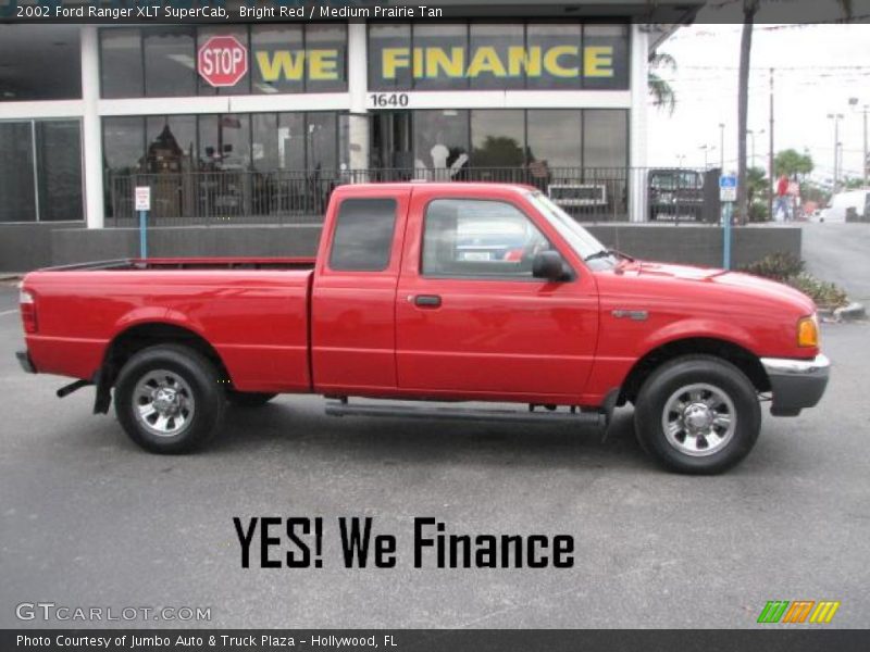 Bright Red / Medium Prairie Tan 2002 Ford Ranger XLT SuperCab