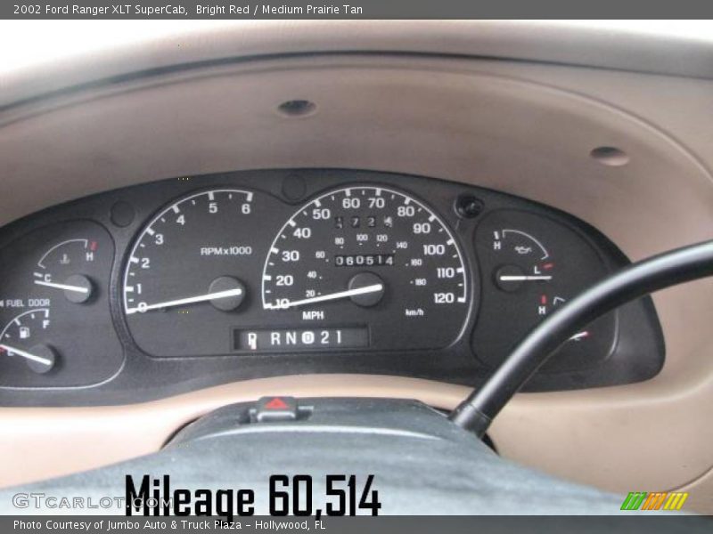Bright Red / Medium Prairie Tan 2002 Ford Ranger XLT SuperCab
