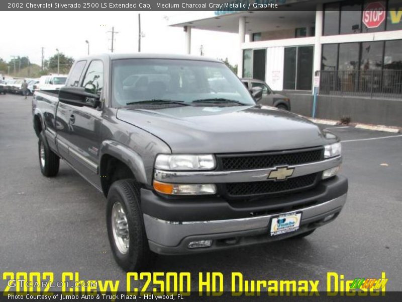 Medium Charcoal Gray Metallic / Graphite 2002 Chevrolet Silverado 2500 LS Extended Cab