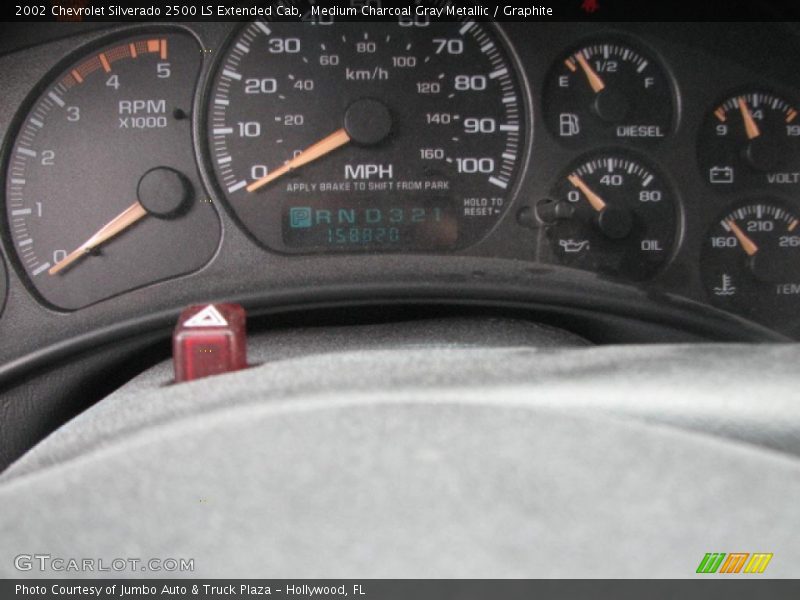 Medium Charcoal Gray Metallic / Graphite 2002 Chevrolet Silverado 2500 LS Extended Cab