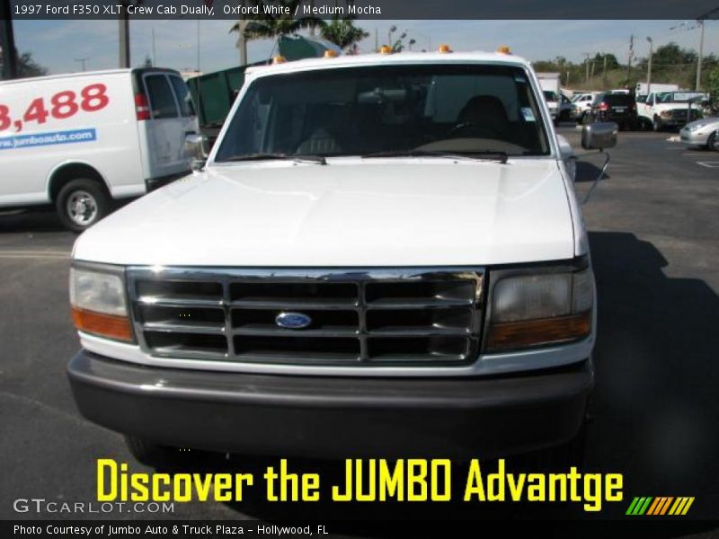 Oxford White / Medium Mocha 1997 Ford F350 XLT Crew Cab Dually