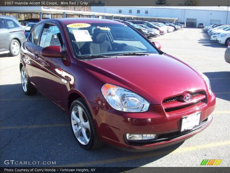 Wine Red / Gray 2007 Hyundai Accent SE Coupe