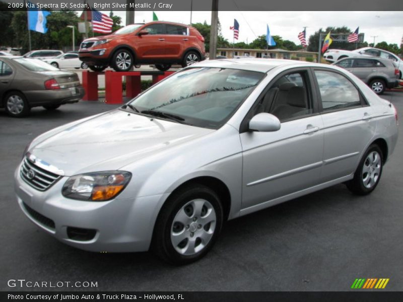Bright Silver Metallic / Gray 2009 Kia Spectra EX Sedan