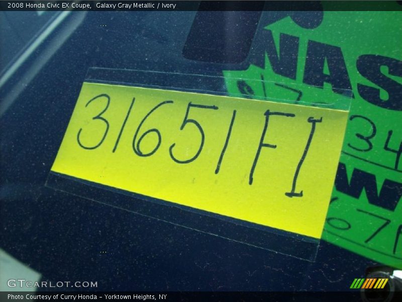 Galaxy Gray Metallic / Ivory 2008 Honda Civic EX Coupe