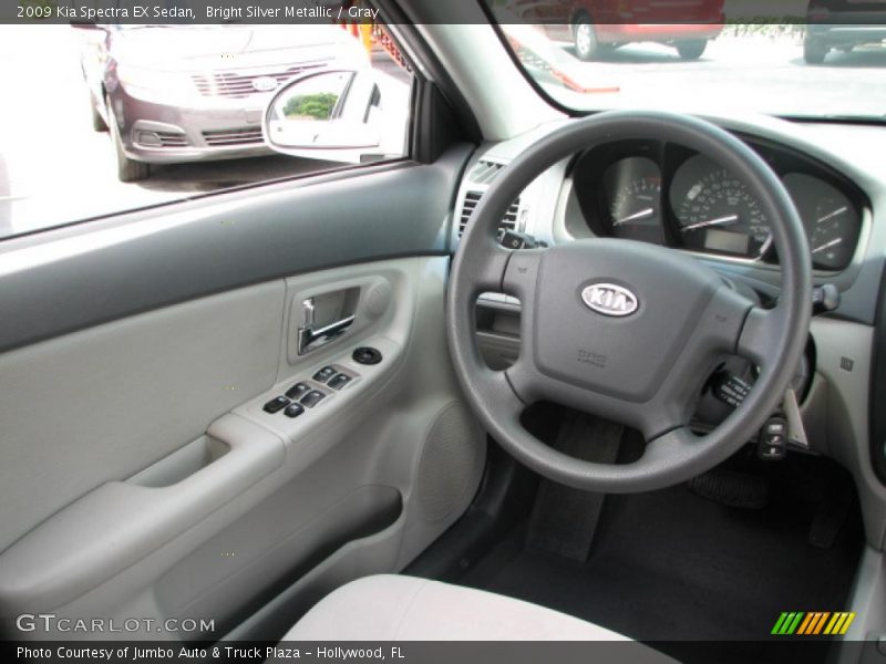 Bright Silver Metallic / Gray 2009 Kia Spectra EX Sedan