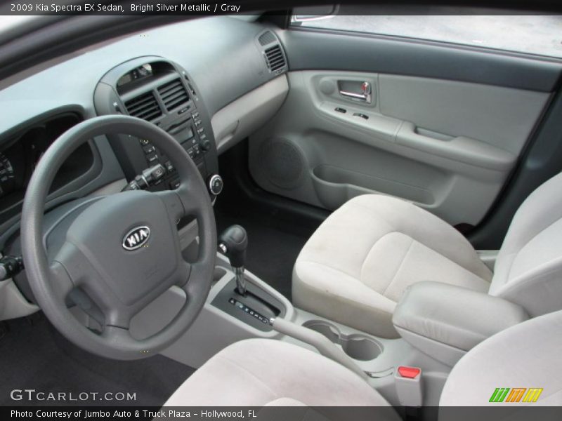 Bright Silver Metallic / Gray 2009 Kia Spectra EX Sedan
