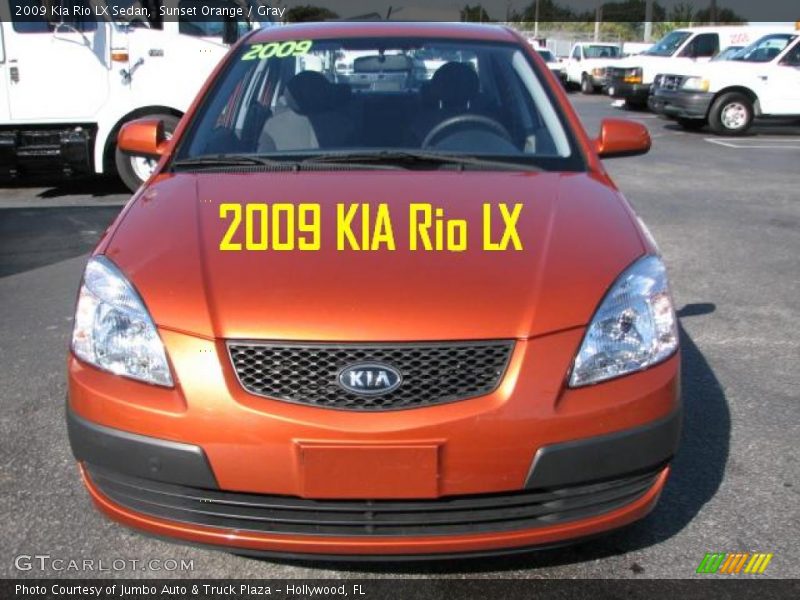 Sunset Orange / Gray 2009 Kia Rio LX Sedan