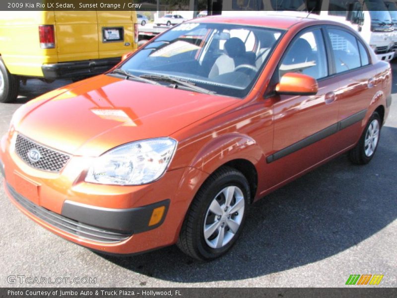 Sunset Orange / Gray 2009 Kia Rio LX Sedan