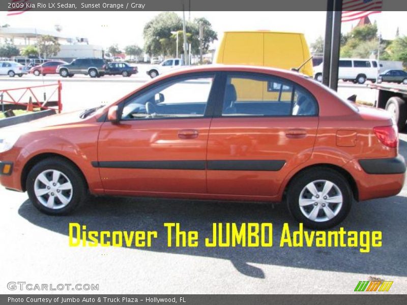 Sunset Orange / Gray 2009 Kia Rio LX Sedan