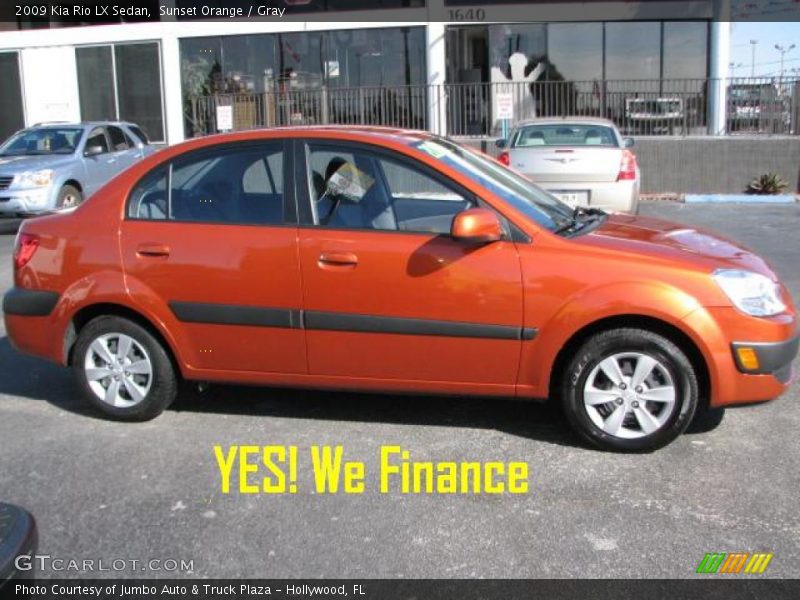 Sunset Orange / Gray 2009 Kia Rio LX Sedan
