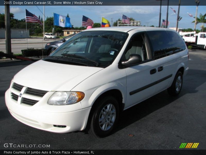 Stone White / Medium Slate Gray 2005 Dodge Grand Caravan SE