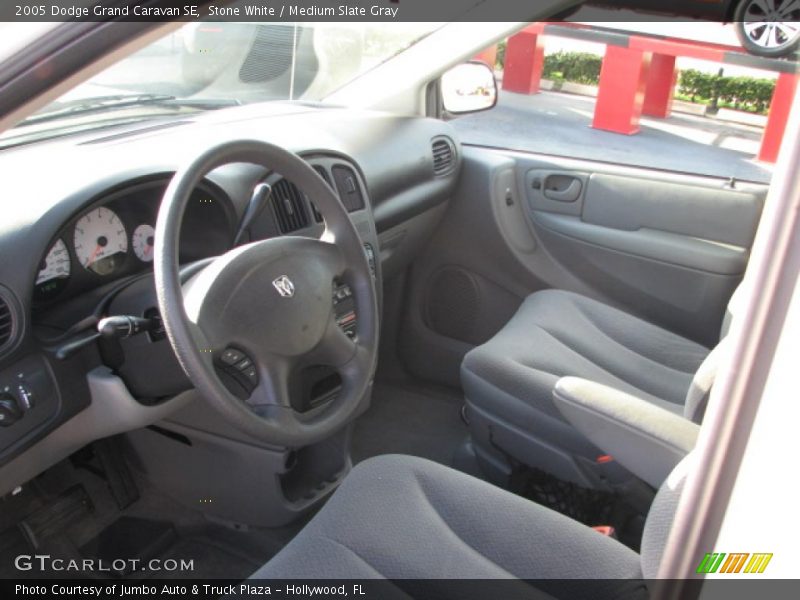 Stone White / Medium Slate Gray 2005 Dodge Grand Caravan SE