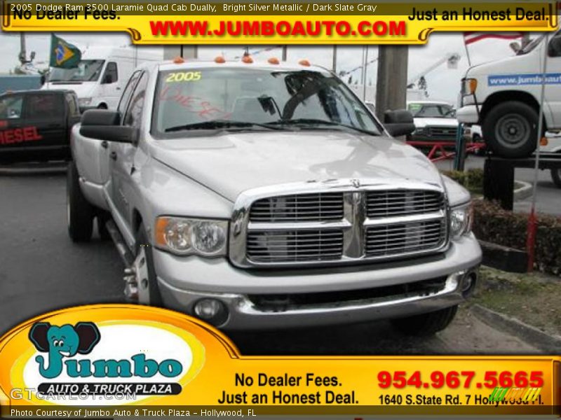 Bright Silver Metallic / Dark Slate Gray 2005 Dodge Ram 3500 Laramie Quad Cab Dually