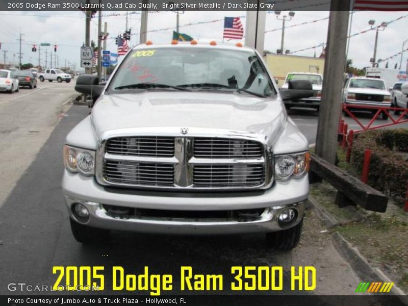 Bright Silver Metallic / Dark Slate Gray 2005 Dodge Ram 3500 Laramie Quad Cab Dually