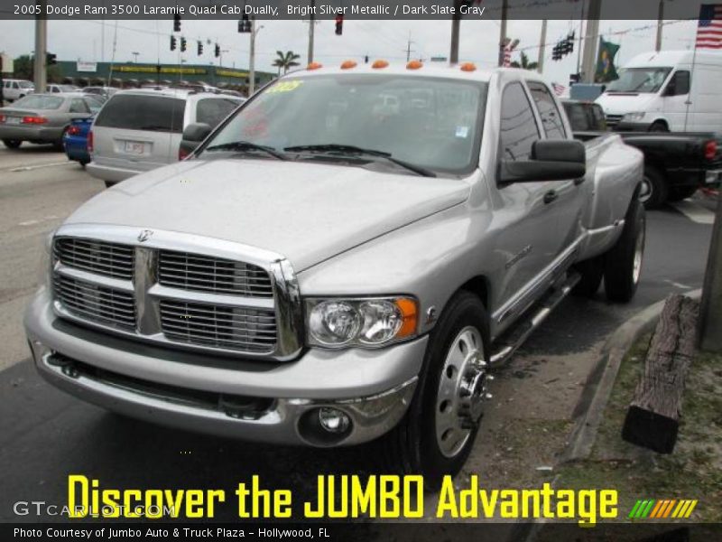 Bright Silver Metallic / Dark Slate Gray 2005 Dodge Ram 3500 Laramie Quad Cab Dually