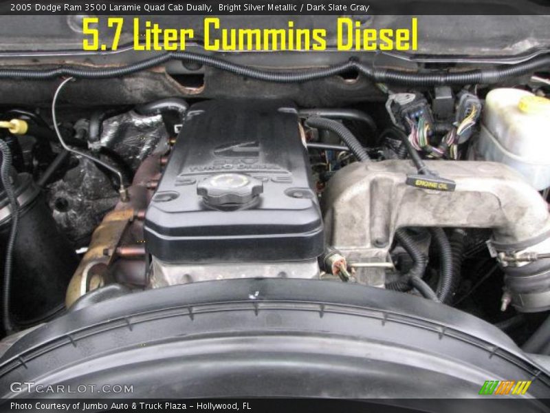 Bright Silver Metallic / Dark Slate Gray 2005 Dodge Ram 3500 Laramie Quad Cab Dually