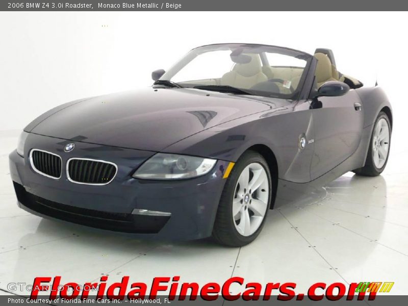 Monaco Blue Metallic / Beige 2006 BMW Z4 3.0i Roadster