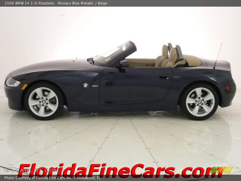 Monaco Blue Metallic / Beige 2006 BMW Z4 3.0i Roadster