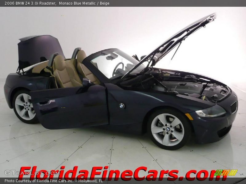 Monaco Blue Metallic / Beige 2006 BMW Z4 3.0i Roadster