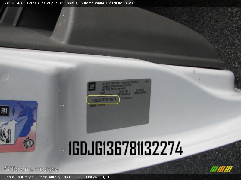 Summit White / Medium Pewter 2008 GMC Savana Cutaway 3500 Chassis