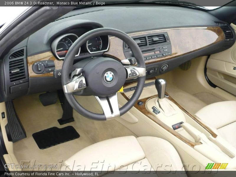 Monaco Blue Metallic / Beige 2006 BMW Z4 3.0i Roadster