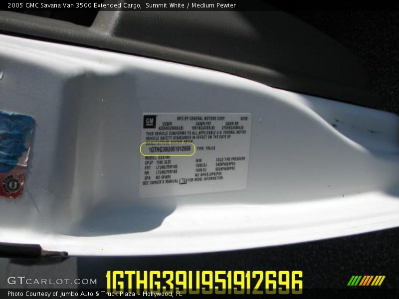 Summit White / Medium Pewter 2005 GMC Savana Van 3500 Extended Cargo