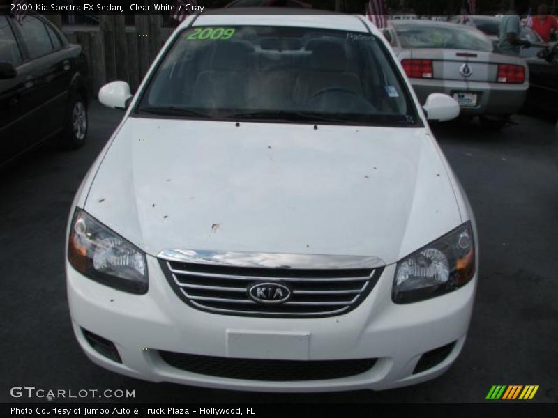 Clear White / Gray 2009 Kia Spectra EX Sedan