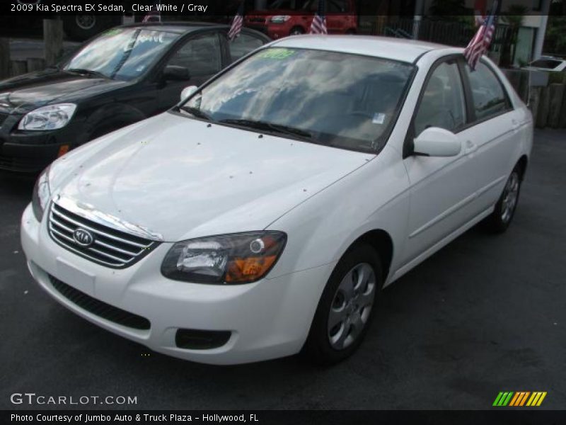 Clear White / Gray 2009 Kia Spectra EX Sedan