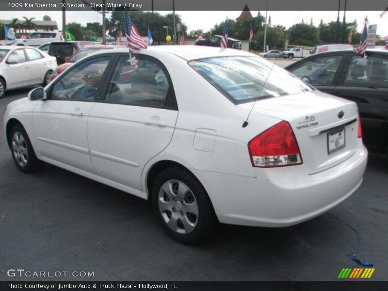 Clear White / Gray 2009 Kia Spectra EX Sedan