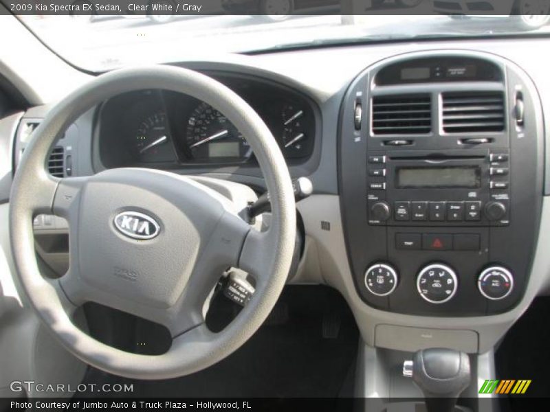 Clear White / Gray 2009 Kia Spectra EX Sedan