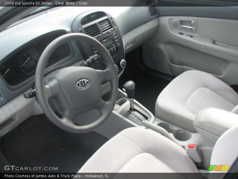 Clear White / Gray 2009 Kia Spectra EX Sedan