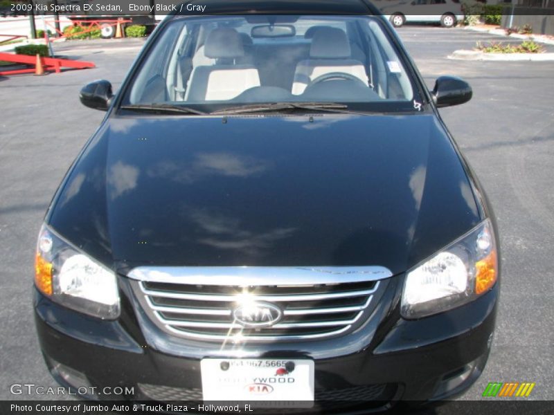 Ebony Black / Gray 2009 Kia Spectra EX Sedan