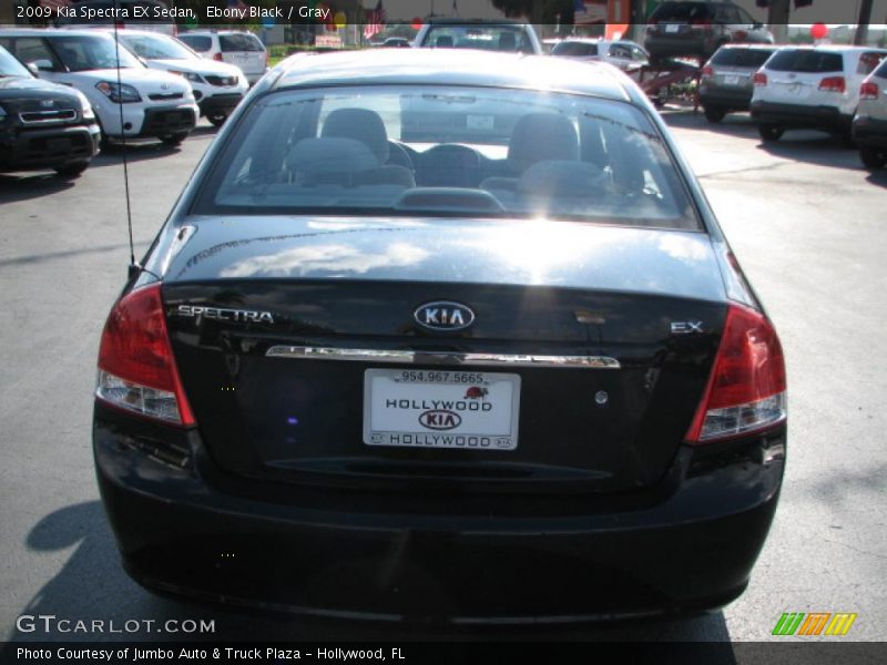 Ebony Black / Gray 2009 Kia Spectra EX Sedan