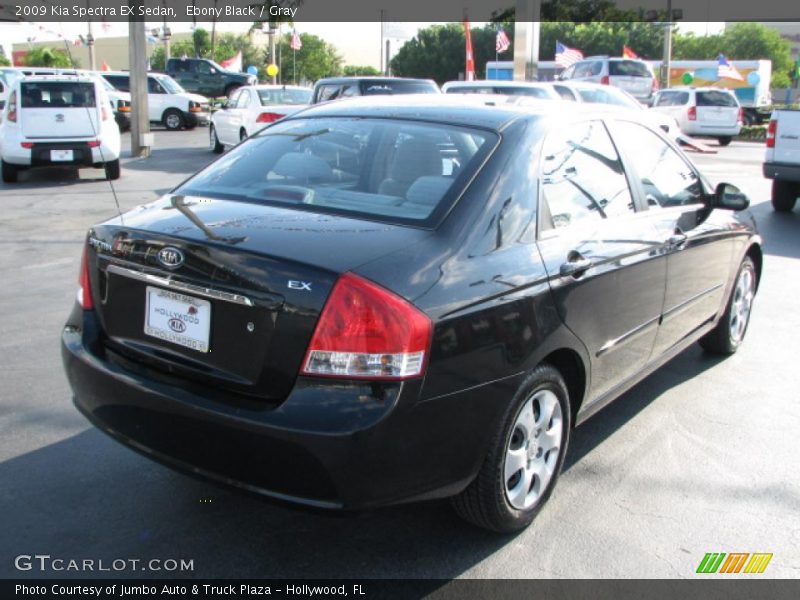 Ebony Black / Gray 2009 Kia Spectra EX Sedan