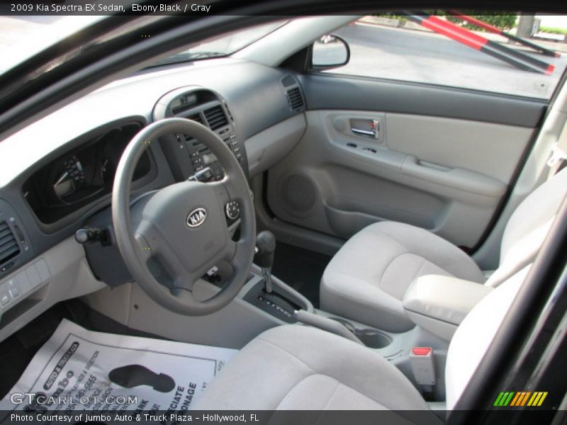 Ebony Black / Gray 2009 Kia Spectra EX Sedan