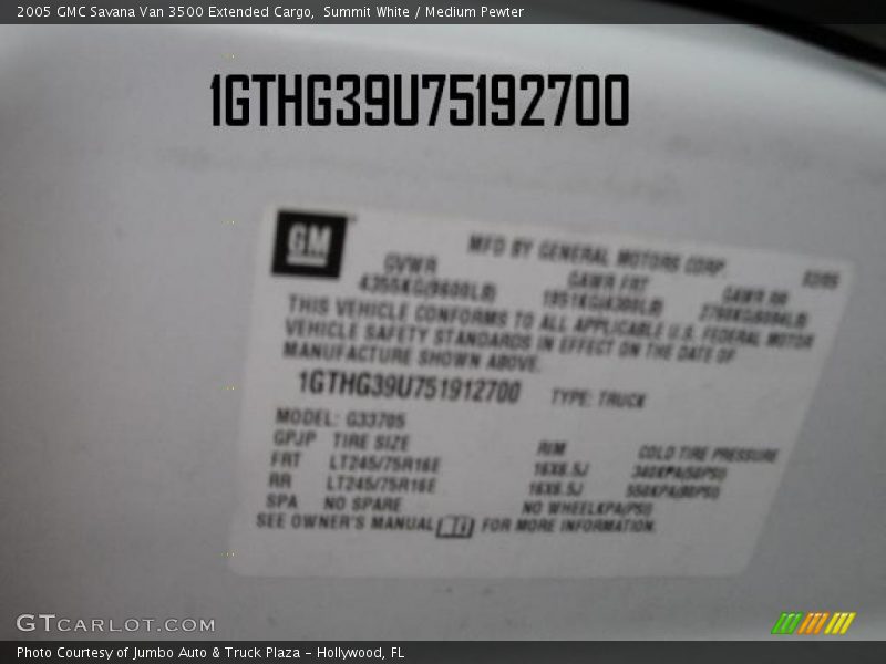 Summit White / Medium Pewter 2005 GMC Savana Van 3500 Extended Cargo