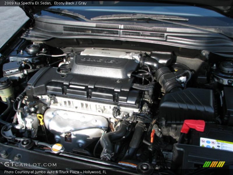 Ebony Black / Gray 2009 Kia Spectra EX Sedan