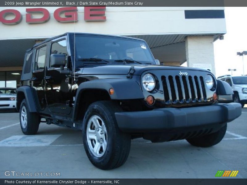 Black / Dark Slate Gray/Medium Slate Gray 2009 Jeep Wrangler Unlimited X