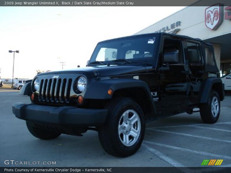 Black / Dark Slate Gray/Medium Slate Gray 2009 Jeep Wrangler Unlimited X