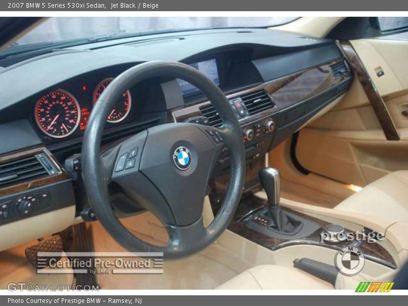 Jet Black / Beige 2007 BMW 5 Series 530xi Sedan