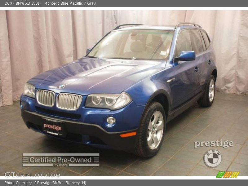 Montego Blue Metallic / Grey 2007 BMW X3 3.0si