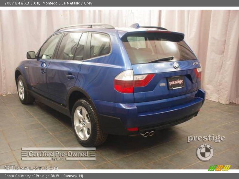 Montego Blue Metallic / Grey 2007 BMW X3 3.0si